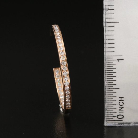 Cartier 18K 2.25 CTW Diamond Inside-Out Hoop Earrings - Picture 3 of 9